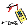 Miniatyrbillede 3 af 8: Intelligent batterioplader 12V/12A 24V/6A 7-trins opladningspulsreparation til bilbåd Gul Sort EU-stik 100-240V