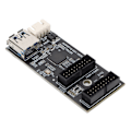 Miniatyrbillede 2 af 8: USB3.2 GEN1 Adapterkort 5Gbps Transmission Stabil Bredt Kompatibel 19PIN til 2 Port 19PIN Kort til Desktop Bundkort