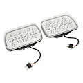 Miniatyrbilde 2 av 8: 2 stk LED-frontlykter 7in 45W Venstre Høyre LED-frontlykter med ledninger for Wrangle Comanche Cherokee DC12V Sølv Bunn