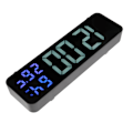 Miniatyrbillede 3 af 8: LED 9,1 tommer Spejlur Multifunktionel Digital Alarm Dato Luftfugtighedsur til Soveværelse Stue Kontor