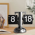 Miniatyrbild 5 av 5: Flip Klocka Mekanisk Retro Design Automatisk Flip Skrivbordsklocka Digital Display Batteridriven Flip Klocka för Hemmakontorsdekoration (Svart)