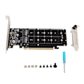 Miniatyrbillede 1 af 8: PCIE X16 til M.2 M KEY Udvidelseskort NVMEx4 SSD 2U Server RAID Array Udvidelseskort med LED-indikator