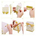 Miniatyrbillede 5 af 5: 50 stk. Guld og Sølv Papir Slikæske Gavepose Bryllup Gaveindpakning Babyshower Gave Fødselsdagsfest Tilbehør Bryllup Slikæske Guld