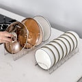 Miniatyrbillede 3 af 4: Skålholder i rustfrit stål, opbevaringsstativ til tallerkener, opbevaringsstativ til skåle og tallerkener, multifunktionelt afløbsstativ, tørrestativ til bord