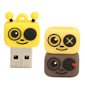 Miniatyrbillede 3 af 8: Flashdrev PVC Tegneserie Bi Stil USB 2.0 Standard Hot Swap Bærbar USB-hukommelse til Kontor Forretning Gul 64GB