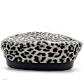 Miniatyrbillede 3 af 3: Leopard print hat Kunstnerisk ungdomshat flad kasket i læder