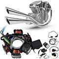 Miniatyrbillede 8 af 8: Elektrisk ledningsnet Relæ Ensretter Magneto Stator til GY6 125cc 150cc