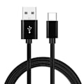 Pikkukuva 1 / 4: Pikalataava 2m USB-C -kaapeli, sopii Android-laturille, latauskaapeli musta Type-C punottu pikalataava datakaapeli