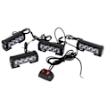 Miniatyrbilde 1 av 8: 12V24V Bil Mellomnett Blinklys 15W IP67 Vanntett 6000K Universal Strobe 16 LED-blinklys for Bil