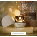 Miniatyrbillede 3 af 4: Baby Projektor Natlampe, LED Børne Natlampe Musik Glød Lampe 360 Graders Rotation, 8 Sange, 6 Projektionsfilm, Stjerneprojektor Lampe til Soveværelse