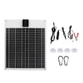 Miniatyrbild 1 av 8: 20W 5V 12V Solpanel Dual Output Monokristallin Power Generator Panel Batteriladdarsats för bilbåtssläp RV Vit