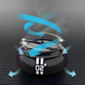 Miniatyrbild 5 av 8: Billuftfräschare Solenergi Autorotation Propeller Design Stark metall Car Aromaterapi Diffusor för fordon Svart