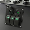Miniatyrbillede 5 af 8: Multifunktionel 3-gangs vippekontaktpanel med voltmeterdisplay 4,8A strømlader til RV Båd Grønt lys