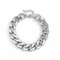 Miniatyrbild 2 av 5: Punk Cuban Link Chain Choker Halsband Guld Lätt Chunky Oval Chain Link Halsband Statement Hip Hop smycken silver