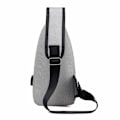 Miniatyrbild 3 av 9: Axelväska Herr Cross Body Väska Powerbank Uttag - Grå grå gray