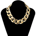 Miniatyrbild 3 av 5: Punk Cuban Link Chain Choker Halsband Guld Lätt Chunky Oval Chain Link Halsband Statement Hip Hop smycken Mixed color stitching