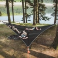 Miniatyrbild 3 av 5: Utomhuscamping Hängmatta Multi-Person Triangel Hammock Folding Portable Mesh Green 280*280*280cm