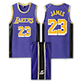 Miniatyrbild 1 av 2: #23 Lebron James Baskettröja Set Lakers Uniform För L(140-150)