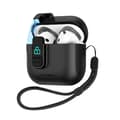 Etui til Airpods4, med sikkerhetslås og telefonholder Black