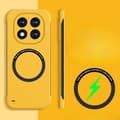 Etui til Redmi Note 14 Pro, Hårdt PC Ultratyndt Rammefrit [Indbygget Magnetisk Ring] Gul Yellow