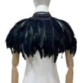 Miniatyrbild 4 av 5: Vuxen svart gotisk viktoriansk scarf Poncho Wrap Naturlig fjäder Choker Krage Cape Sjal Stole Halloween Cosplay kostym rose red