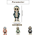 Miniatyrbillede 2 af 5: Seje Skelet Figurer, Mini Resin Figurer, Miniature Skelet Skulptur Resin, Gotisk Resin Memo