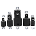 Miniatyrbillede 3 af 5: Chrome Vanadium Stål 50bv30 Amerikansk Pneumatisk Adapter Sort Muffe Enkelt Hul Uden Slids 5 Pak Sort