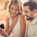 Miniatyrbillede 3 af 5: Hjerteformet ringæske med LED-lys Display Opbevaring Smykkeskrin Ringpose Fødselsdagsgave