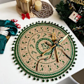 Miniatyrbild 1 av 5: Jul Köksunderlägg Snowflake Älg Vävd Bordsmatta Printed Pom Pot Isoleringsmatta Retro Servett Bomull Linne Dekorativ matta 9 38cm