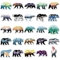 Pikkukuva 2 / 5: 50 Grizzlykarhu Tarraa Vuorilla, Joilla, Auringolla, Kuulla ja Tähdillä, Vedenpitävät Graffititarrat