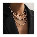 Miniatyrbillede 1 af 5: Punk Lagdelt Halskæde Guld Stjerne Slangeben Led Multilayer Choker Halskæder Lagdeling Papirclips Halskæde Kæde Smykker til Kvinder Piger