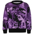 Miniatyrbild 2 av 5: Barn Unisex Sweatshirt Set för enkel träningsoverall Camo Purple 5-6 Years