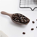 Miniatyrbillede 3 af 5: Ske til kaffebønner i massivt træ, skovl i sort valnød, hel træ, graveske til kaffebønner, teskovl Wo