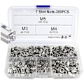 Miniatyrbild 1 av 5: 200 st T-spår Mutter M3 M4 M5 T Spår Mutter Kit Hammarhuvud Mutter För Europeisk Standard 20 Serie Aluminiumprofil T-mutter Glidande