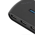 Pikkukuva 3 / 3: 4-porttinen USB 3.0 -keskitin LED-merkkivalolla, Micro USB -virtalähde, 5 Gbps 4-porttinen USB-keskitinjakaja pitkällä datakaapelilla Windowsille ja Linuxille