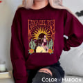 Miniatyrbild 1 av 5: 90-tals retro sweatshirt Streetwear Lana Del Rey Vintage Estetisk hoodie Music Tour Shirt Dam Höst Vinter Trendiga toppar Maroon M