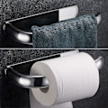 Miniatyrbillede 3 af 4: Håndklædering, 304 rustfrit stål poleret krom metalfinish, toiletpapirholder til badeværelse, patenteret lim + selvklæbende