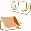 Miniatyrbillede 1 af 5: 2 Pak Metal Visitkort Holder Display, Visitkort Display Stand, til Kontor Hjem Skrivebord (Guld)