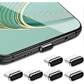 Pikkukuva 1 / 5: USB C Pölysuojatulppasarja, 6 kpl Type C Porttipistokkeet Pölysuojukset Latausportin suojus USB C Portin suojukset Type C Metallinen pölysuoja