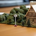 Miniatyrbillede 3 af 3: 8 stk. Model Tog Trafiklys Jernbane Mini Signallys Mikro Landskabslys Krydsningsskilt Model til DIY Sandbord Dekorationer