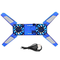 Pikkukuva 2 / 3: Kannettavan Tietokoneen Jäähdytysteline Tuplatuuletin Taitettava Jäähdytysalusta USB-kaapeli Tietokonetarvikkeet DR2008FBlue
