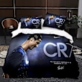 Miniatyrbild 1 av 2: Spelare K2# 3d Tredelad Set Storlek Fotboll Serie C Ronaldo Quilt Cover Hemtextil 180cm