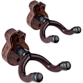 Miniatyrbilde 1 av 4: 2 stk. Gitarveggfeste Akustisk Gitarstativ Svart Valnøttkrok med Gitarform Solid Trebase for Elektrisk Gitar Bass Ukulele