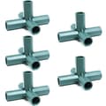 5 x 16mm växthusramskopplingar, 5-vägs PVC-hörnkopplingar