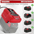 Miniatyrbillede 4 af 5: Erstatnings Mini Oplader til Milwaukee M18 18V Batteri 1/4 Størrelse af For-Original til 48-11-1850 48-11-1840 48-11-1815 EU Stik