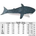 Miniatyrbild 5 av 5: Hooded Shark Pyjamas Kostym Djur Jumpsuit Pyjamas För barn Unisex tecknad Hooded Cosplay Hemkläder Sovkläder För Kvinnor Män XL