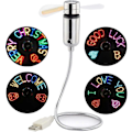 Miniatyrbild 1 av 5: LED USB-fläkt, Ny Kreativ Programmerbar USB-driven Portabel Fläkt, Mini Svanhals DIY Meddelandefläkt