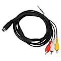 Pikkukuva 1 / 5: Mini DIN 10 -nastainen - 3 RCA -kaapeli uros-uros Kirkas signaali Videoadapterijohto TV-monitorille Projektorille 1,8 m