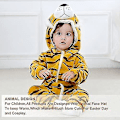 Miniatyrbild 2 av 3: Unisex baby Vinter Höst Flanell Huva Romper Cosplay Jumpsuit Hög kvalitet Tiger 2 5 Months