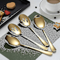 Miniatyrbillede 1 af 2: Guld Serveringsskeer 4 stk., Inkluderer 2 Serveringsskeer 2 Hulskeer